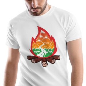 T-Shirt Męski Outdoor living Kemping Wakacje