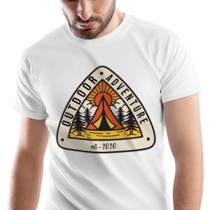 T-Shirt Męski Outdoor living Kemping Wakacje