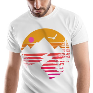 T-Shirt Męski Outdoor living Kemping Wakacje