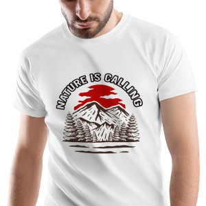 T-Shirt Męski Outdoor living Kemping Wakacje
