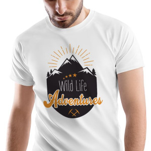 T-Shirt Męski Outdoor living Kemping Wakacje