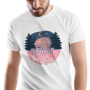 T-Shirt Męski Outdoor living Kemping Wakacje