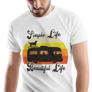 T-Shirt Męski Outdoor living Kemping Wakacje