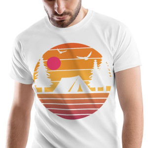T-Shirt Męski Outdoor living Kemping Wakacje