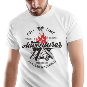 T-Shirt Męski Outdoor living Kemping Wakacje