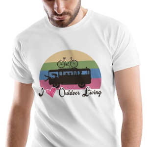 T-Shirt Męski Outdoor living Kemping Wakacje