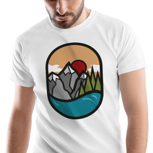 T-Shirt Męski Outdoor living Kemping Wakacje