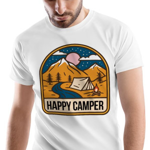 T-Shirt Męski Outdoor living Kemping Wakacje
