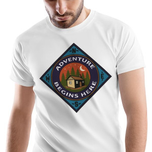 T-Shirt Męski Outdoor living Kemping Wakacje