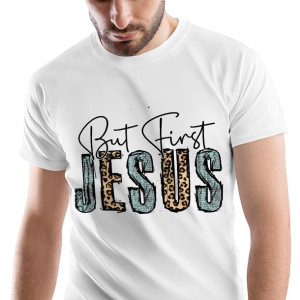 T-Shirt Męski Religijny Jesus wiara Koszulka