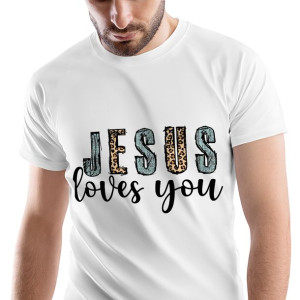 T-Shirt Męski Religijny Jesus wiara Koszulka