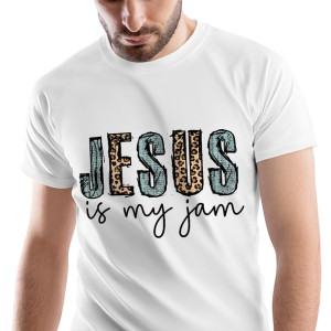 T-Shirt Męski Religijny Jesus wiara Koszulka L