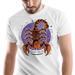 T-Shirt Męski Skorpion Znaki Zodiaku Horoskop
