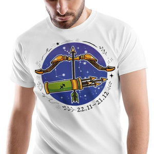 T-Shirt Męski Strzelec Znaki Zodiaku Horoskop