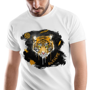 T-Shirt Męski Tygryski Tygrys Koszulka XXL Prezent