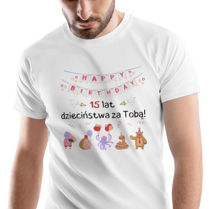 T-Shirt Męski Urodziny 15 15te 15-te XXL Prezent
