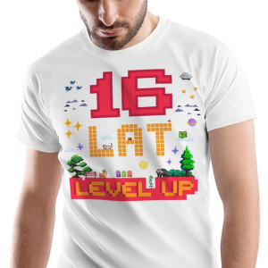 T-Shirt Męski Urodziny 16 16te 16-te L Prezent