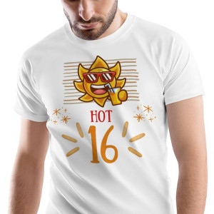 T-Shirt Męski Urodziny 16 16te 16-te L Prezent