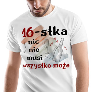 T-Shirt Męski Urodziny 16 16te 16-te M na Prezent