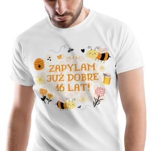 T-Shirt Męski Urodziny 16 16te 16-te XL na Prezent