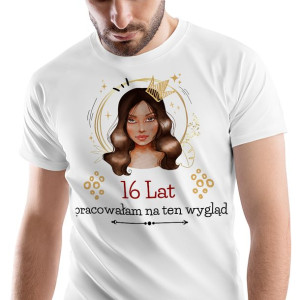 T-Shirt Męski Urodziny 16 16te 16-te XL na Prezent