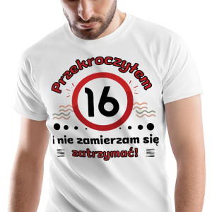 T-Shirt Męski Urodziny 16 16te 16-te XL na Prezent