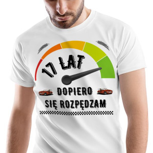 T-Shirt Męski Urodziny 17 17te 17-te L Prezent