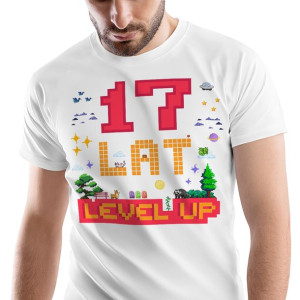 T-Shirt Męski Urodziny 17 17te 17-te M na Prezent
