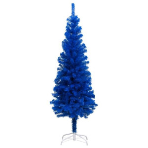 Sztuczna choinka ze stojakiem, niebieska, 210 cm, PVC