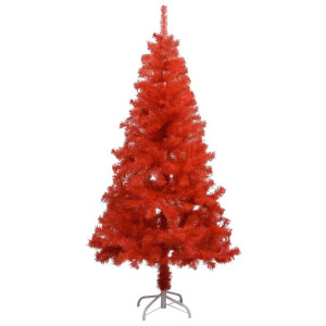 Sztuczna choinka ze stojakiem, czerwona, 150 cm, PVC