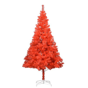 Sztuczna choinka ze stojakiem, czerwona, 210 cm, PVC