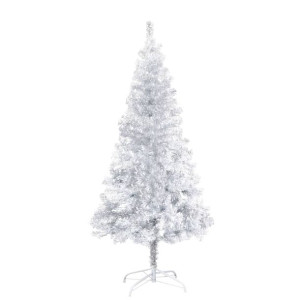 Sztuczna choinka ze stojakiem, srebrna, 150 cm, PET
