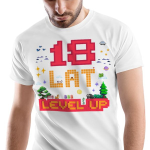 T-Shirt Męski Urodziny 18 18te 18-te L Prezent