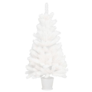 Sztuczna choinka z realistycznymi igłami, biała, 65 cm