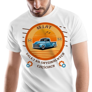 T-Shirt Męski Urodziny 18 18te 18-te M na Prezent