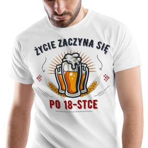 T-Shirt Męski Urodziny 18 18te 18-te M na Prezent