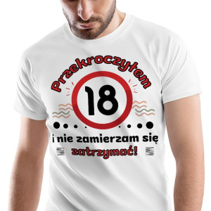 T-Shirt Męski Urodziny 18 18te 18-te XL na Prezent