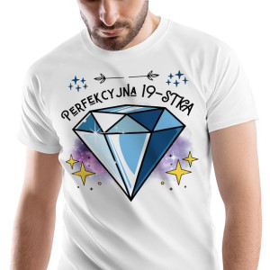 T-Shirt Męski Urodziny 19 19te 19-te L Prezent
