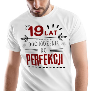 T-Shirt Męski Urodziny 19 19te 19-te L Prezent