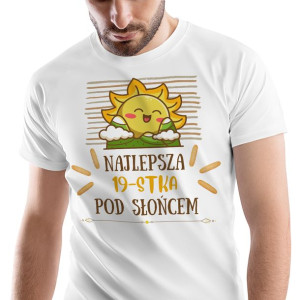 T-Shirt Męski Urodziny 19 19te 19-te M na Prezent