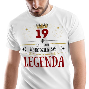 T-Shirt Męski Urodziny 19 19te 19-te XXL Prezent