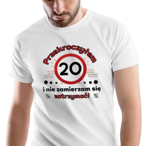 T-Shirt Męski Urodziny 20 20te 20-te L Prezent