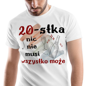 T-Shirt Męski Urodziny 20 20te 20-te S Prezent