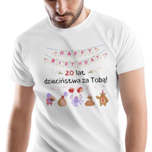 T-Shirt Męski Urodziny 20 20te 20-te XL na Prezent