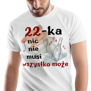 T-Shirt Męski Urodziny 22 22te 22-te M na Prezent