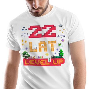 T-Shirt Męski Urodziny 22 22te 22-te XL na Prezent