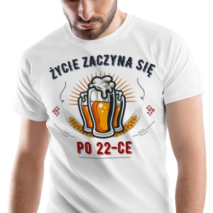 T-Shirt Męski Urodziny 22 22te 22-te XXL Prezent