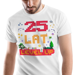 T-Shirt Męski Urodziny 25 25te 25-te L Prezent