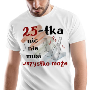 T-Shirt Męski Urodziny 25 25te 25-te M na Prezent