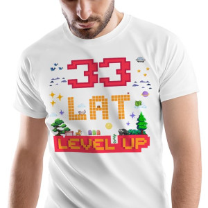 T-Shirt Męski Urodziny 33 33cie 33-cie na M